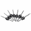 7pcs Tapered Drill Bit Countersink Drill Set Adjustable Stop Collar