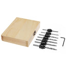 7pcs Tapered Drill Bit Countersink Drill Set Adjustable Stop Collar