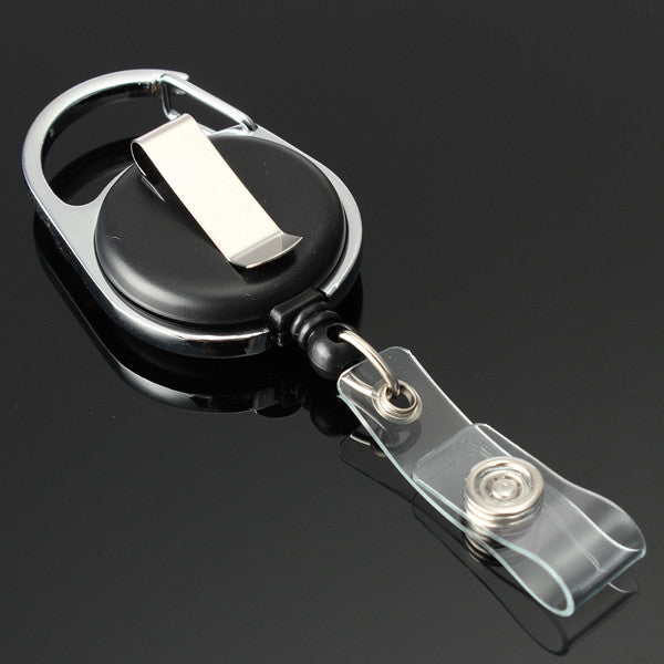 Retractable Chromed Metal Housing Badge Reel Belt Clip
