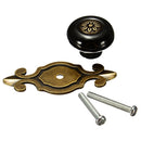 Ceramics Door Drawer Knob With Base Pull Handle  8 Styles