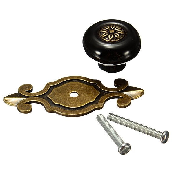Ceramics Door Drawer Knob With Base Pull Handle  8 Styles