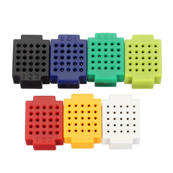 21pcs 7colors ZY-25 Mini Solderless PCB Circuit Test Breadboard