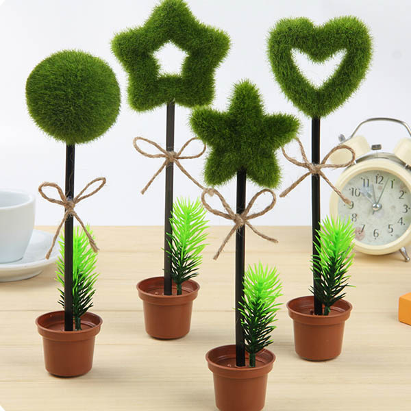 Lovely Green Plants Potted Shape Ballpoint Ball Pen