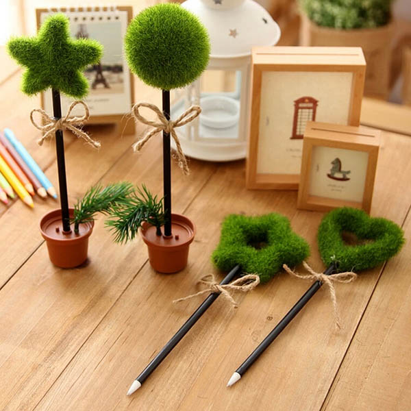 Lovely Green Plants Potted Shape Ballpoint Ball Pen