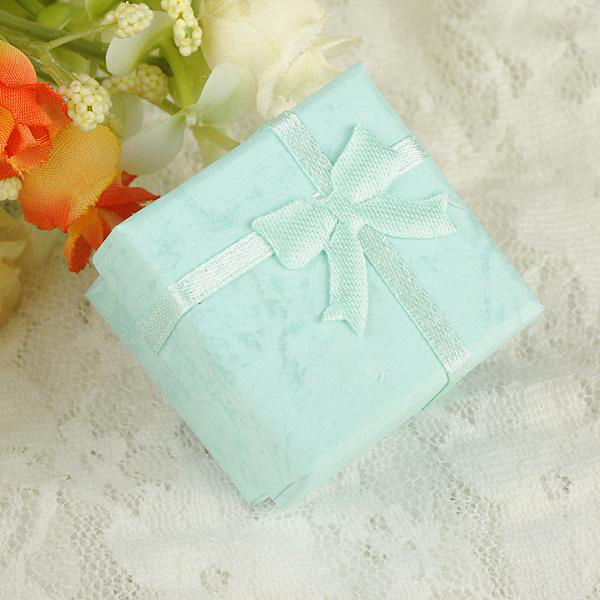 Bow Earring Ring Pendant Jewelry Display Gift Box Square Case
