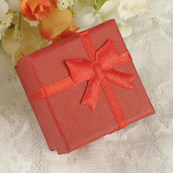 Bow Earring Ring Pendant Jewelry Display Gift Box Square Case