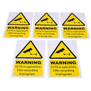 5PCS Yellow Window Warning Stickers Signs Decal CCTV In Operation