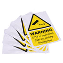 5PCS Yellow Window Warning Stickers Signs Decal CCTV In Operation