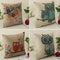 Vintage Linen Cotton Owl Cushion Cover Sofa Throw Pillow Case