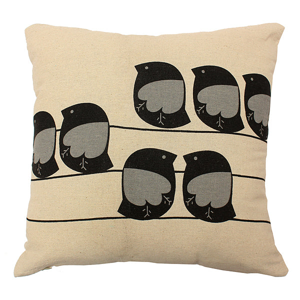 Retro Leaf Pillow Case Linen Cotton Cushion Cover Home Decor