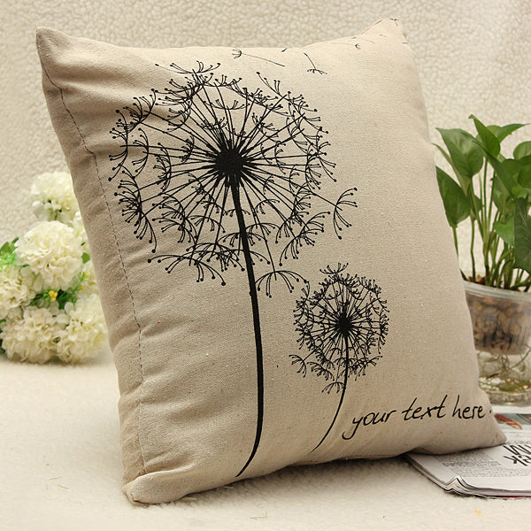 Retro Leaf Pillow Case Linen Cotton Cushion Cover Home Decor