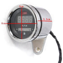 2 In 1 Motorcycle LED Digital Speedometer Tachometer Oil Fuel Gauge