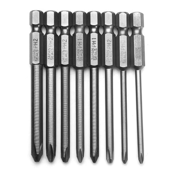 8pcs 75mm Magnetic Long Hex Cross Head Screwdriver Bits Set
