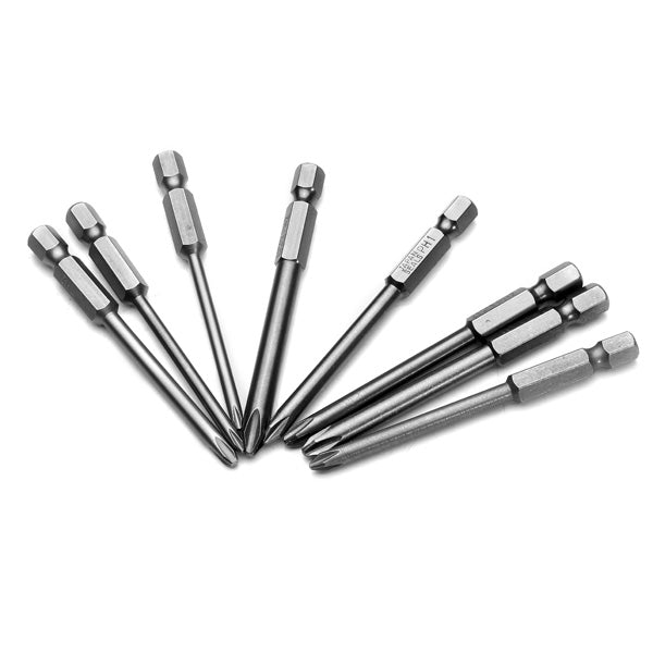 8pcs 75mm Magnetic Long Hex Cross Head Screwdriver Bits Set