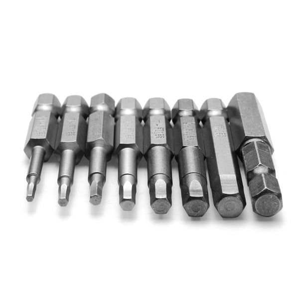 8pcs 50mm 1/4 Inch Hex Shank Magnetic Hex Head Screwdriver Bits