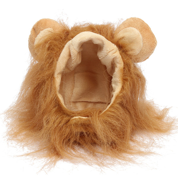S Pet Dog Cat Artificial Lion Mane Wig Halloween Costume