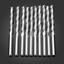 Drillpro 10pcs 3.175*22mm 2 Flutes Milling Cutter CNC Cutting Tool Parts