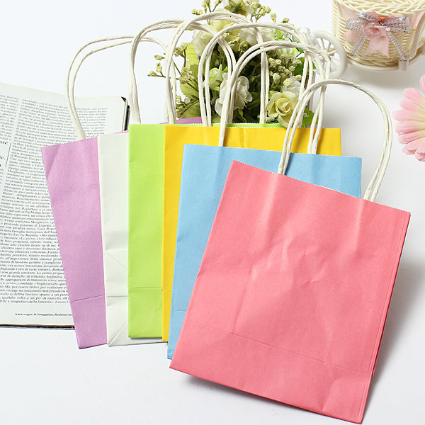 Colorful Kraft Paper Gift Bag Wedding Party Handle Paper Gift Bags