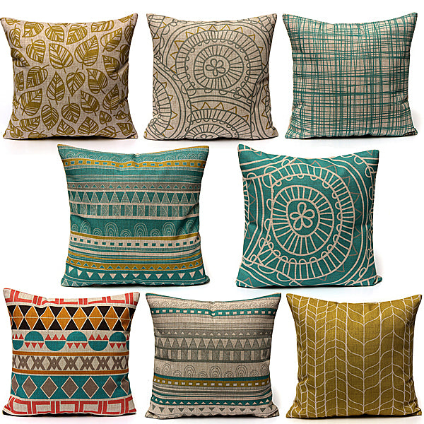 Minimalist Style Pillow Case Home Linen Cushion Cover Fashion Colorful Geometric Patterns
