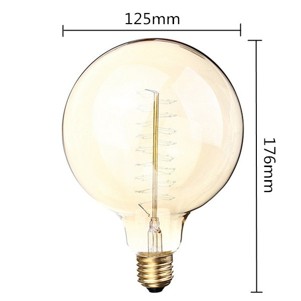 G125 E27 60W 110/220V 125x176mm Incandescent Bulb Retro Edison Bulbs
