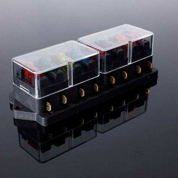 12V Universal Motor 8 Way Circuit Standard Blade Fuse Box Holder