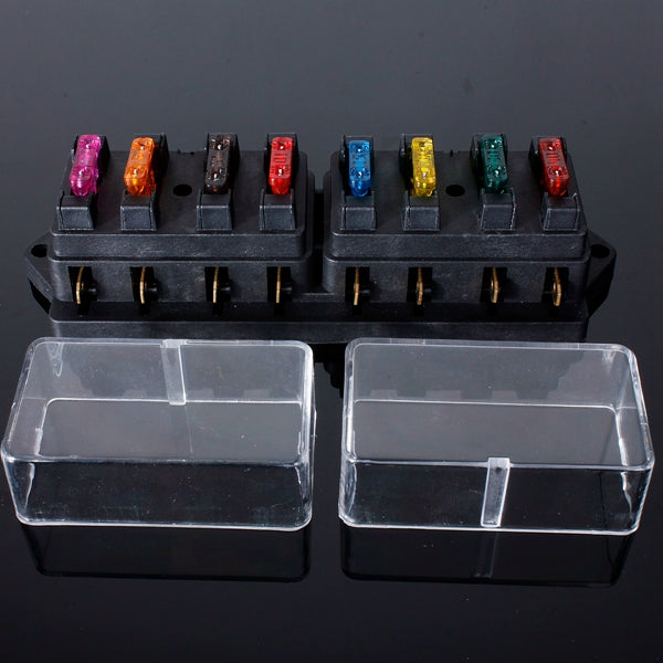 12V Universal Motor 8 Way Circuit Standard Blade Fuse Box Holder