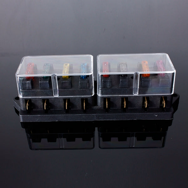 12V Universal Motor 8 Way Circuit Standard Blade Fuse Box Holder