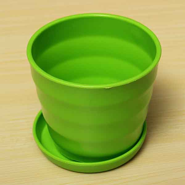 Plastic Thread Flower Pot With Tray Garden Plants Flower Pots
