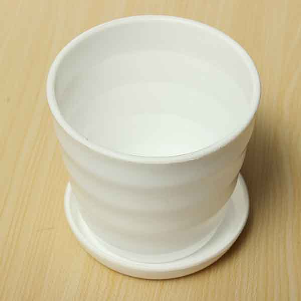 Plastic Thread Flower Pot With Tray Garden Plants Flower Pots