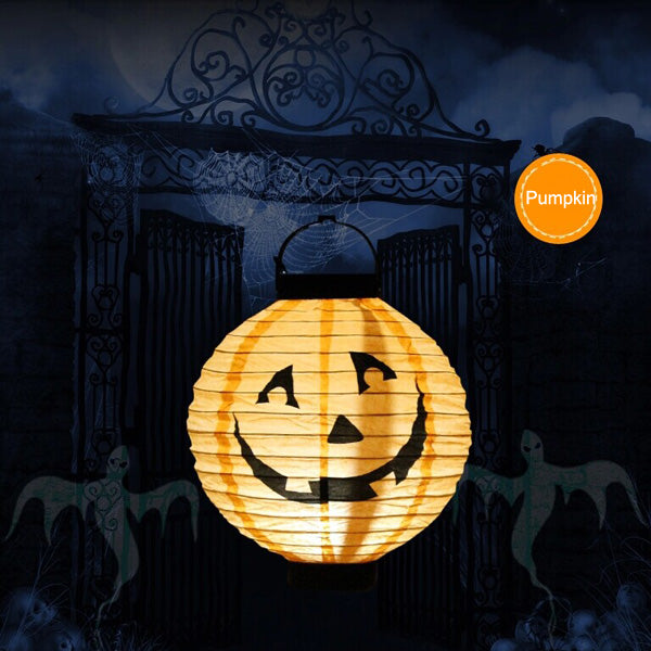 Halloween Pumpkin Paper Lantern Decoration Supplies Bat Spider Skull