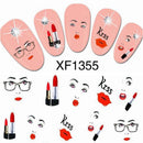 Red Lip Lipstick Pattern Water Decal Transfer Nail Sticker
