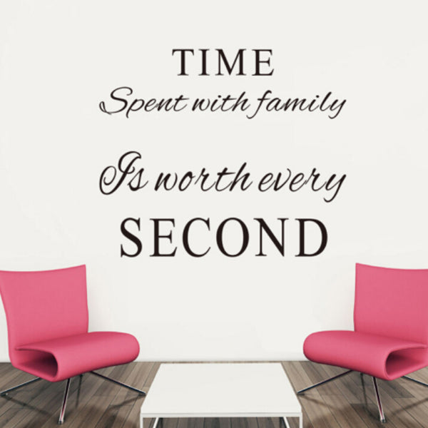 Time Spent With Family Is Worth Every Second Decoration Wall Sticker