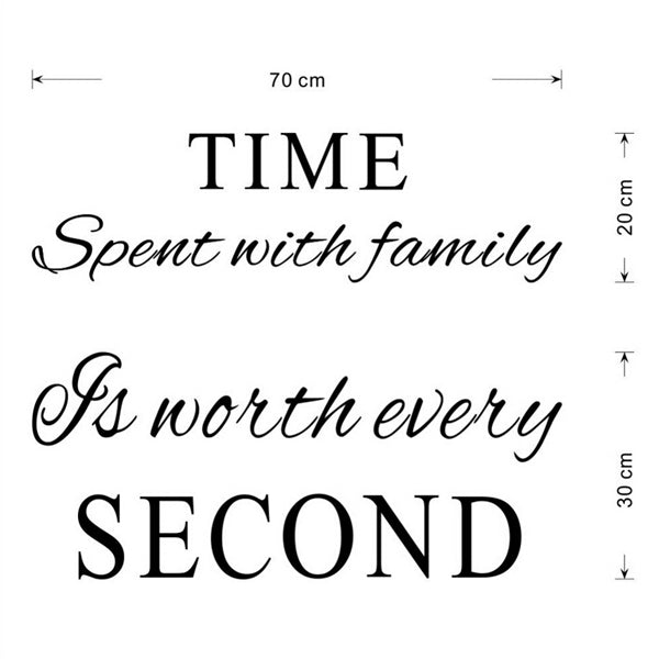 Time Spent With Family Is Worth Every Second Decoration Wall Sticker