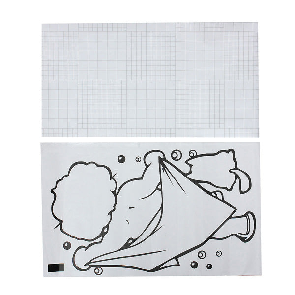 Cute Baby Shower Pattern Sticker Bathroom Glass Door Wall Decoration