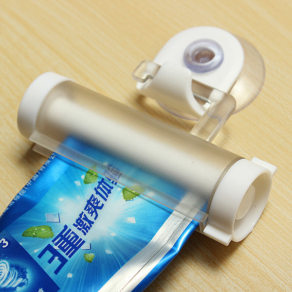 2pcs White Rolling Toothpaste Squeezer Toothpaste Tube Sucker Dispenser