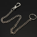 Silver Long Chain Clasp Keyring Metal Waist Belt Keychain