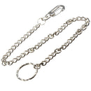 Silver Long Chain Clasp Keyring Metal Waist Belt Keychain