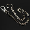 Silver Long Chain Clasp Keyring Metal Waist Belt Keychain