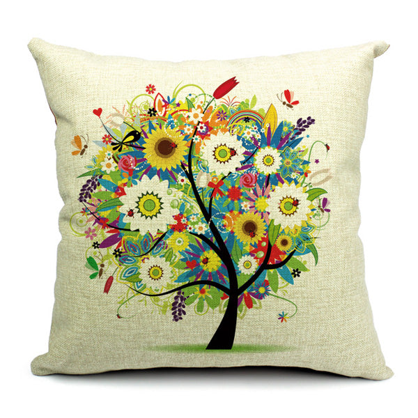 Fresh Life Tree Pillow Case Home Office Car Pillowcase