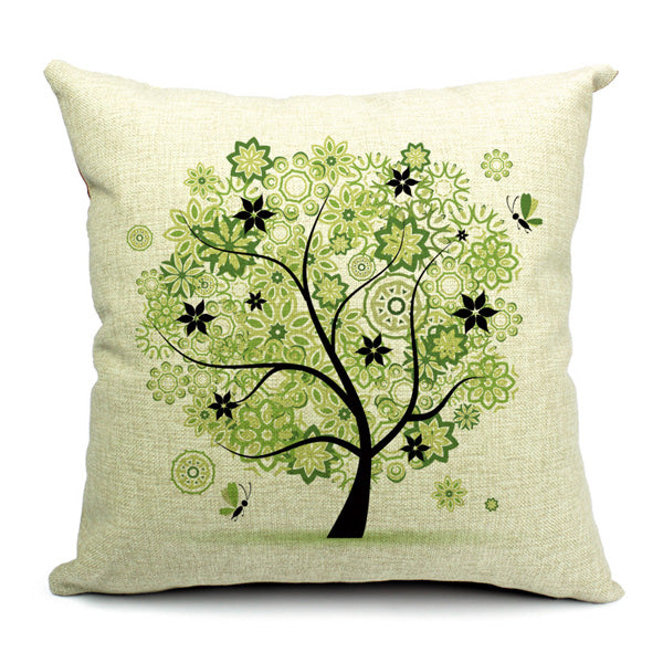 Fresh Life Tree Pillow Case Home Office Car Pillowcase