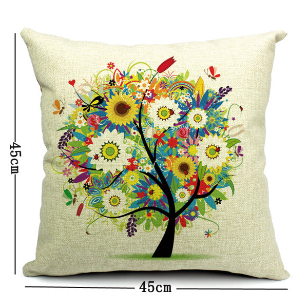 Fresh Life Tree Pillow Case Home Office Car Pillowcase