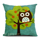 Cartoon Owl Print Pillow Case Home Office Car Cushion