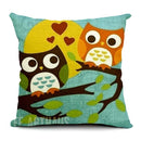 Cartoon Owl Print Pillow Case Home Office Car Cushion
