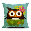 Cartoon Owl Print Pillow Case Home Office Car Cushion