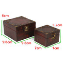 Vintage Wooden Necklace Treasure Jewelry Box Storage Case