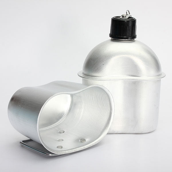 Outdoor Tactical Camping Water Bottle Aluminum Green Cover Drinking Cup