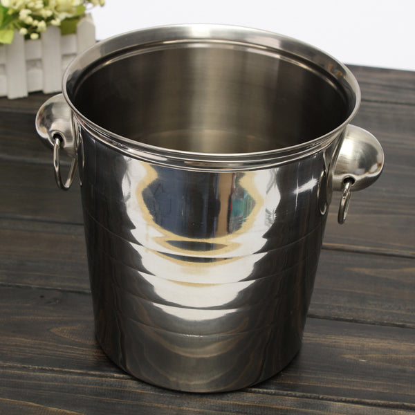 Stainless Steel Ice Bucket Champagne Barrel Beer Wine Cooler Multifunction Bar Tools