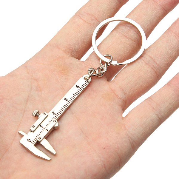 Simulation Slide Ruler Vernier Caliper Model Keyring Key Chain