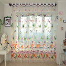 Butterfly Printed Sheer Window Curtains Tulle Door Window Screen