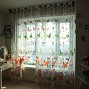 Butterfly Printed Sheer Window Curtains Tulle Door Window Screen